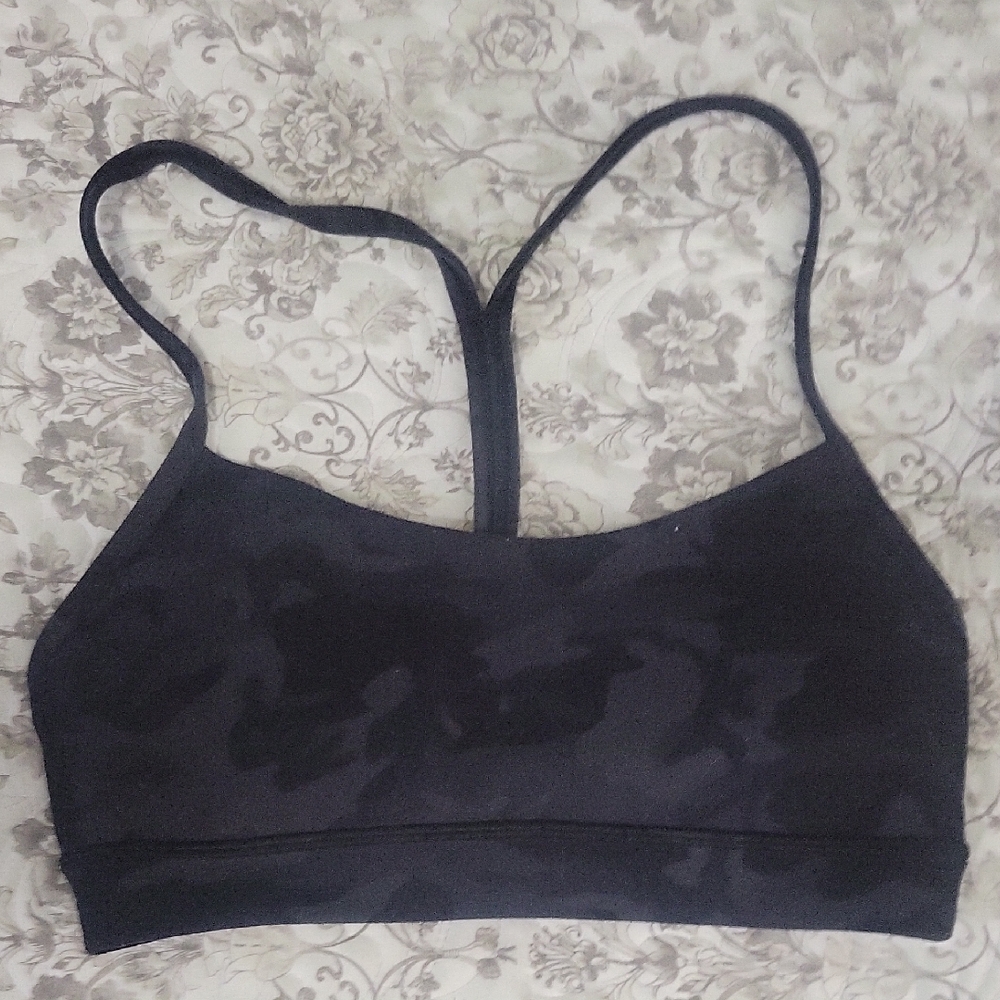 Lululemon Athletica Black Camouflage Sports Bra